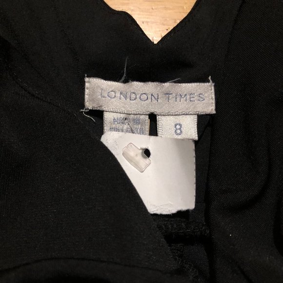 Brand New London Times LBD Little Black Spaghetti Strap Cocktail Dress - Picture 7 of 12